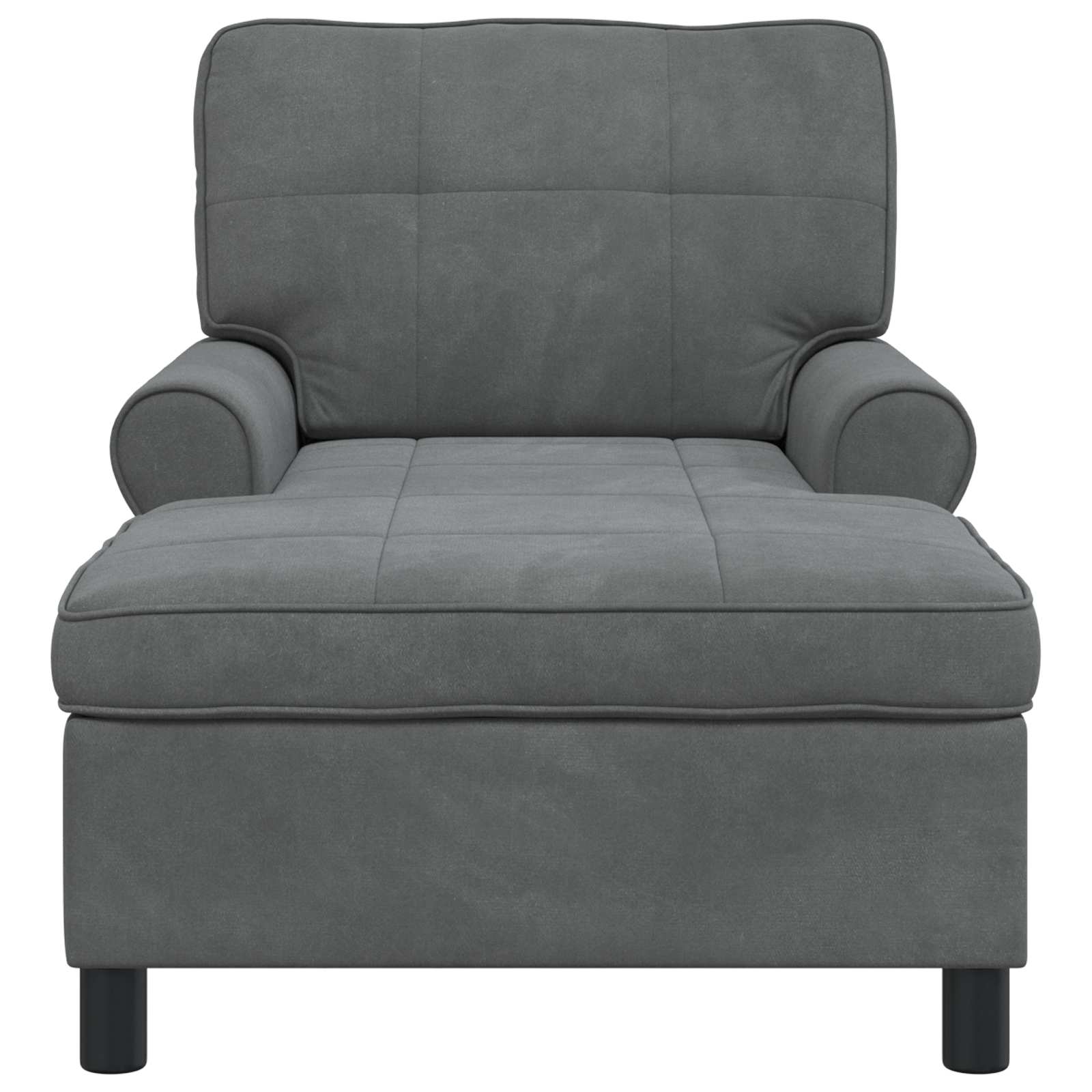 Chaise Lounge con cuscino Grigio scuro 91 x 157 x 91 cm Velluto 42022923