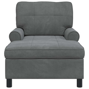 Chaise Lounge con cuscino Grigio scuro 91 x 157 x 91 cm Velluto 42022923