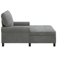 Chaise Lounge con cuscino Grigio scuro 91 x 157 x 91 cm Velluto 42022923