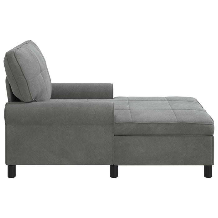 Chaise Lounge con cuscino Grigio scuro 91 x 157 x 91 cm Velluto 42022923