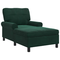Chaise Lounge con cuscino Verde Scuro 91 x 157 x 91 cm Velluto 42022924