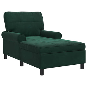 Chaise Lounge con cuscino Verde Scuro 91 x 157 x 91 cm Velluto 42022924