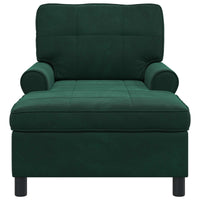 Chaise Lounge con cuscino Verde Scuro 91 x 157 x 91 cm Velluto 42022924