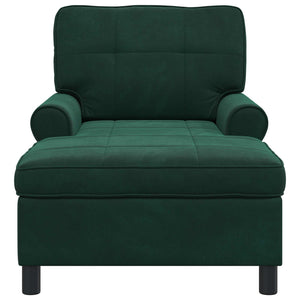 Chaise Lounge con cuscino Verde Scuro 91 x 157 x 91 cm Velluto 42022924