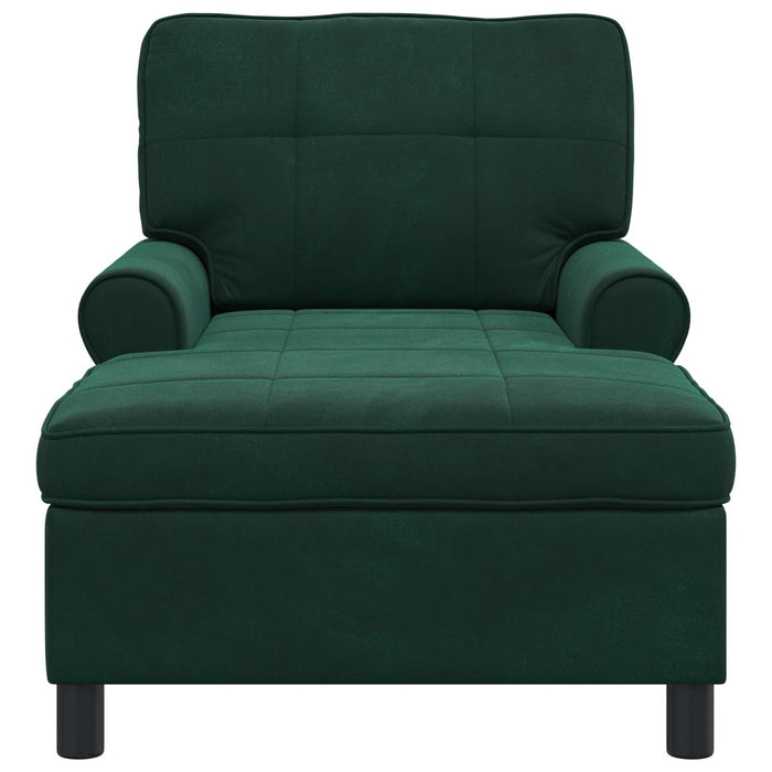 Chaise Lounge con cuscino Verde Scuro 91 x 157 x 91 cm Velluto 42022924