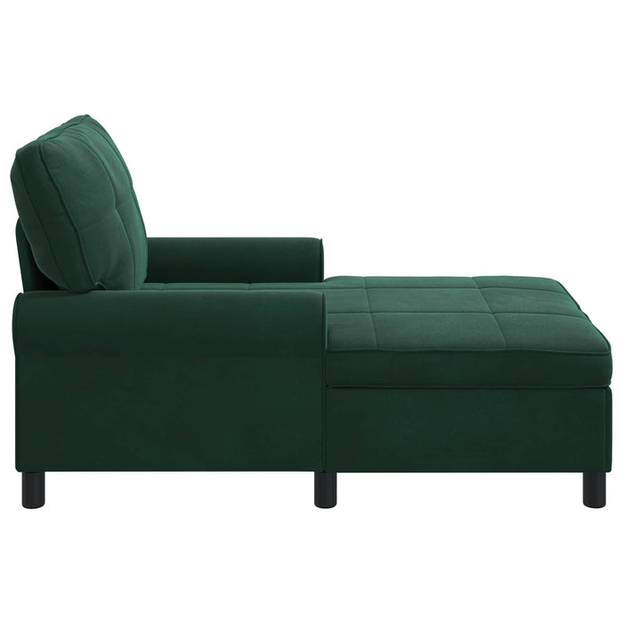 Chaise Lounge con cuscino Verde Scuro 91 x 157 x 91 cm Velluto 42022924