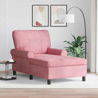 Chaise Lounge con cuscino Rosa 91 x 157 x 91 cm Velluto 42022925