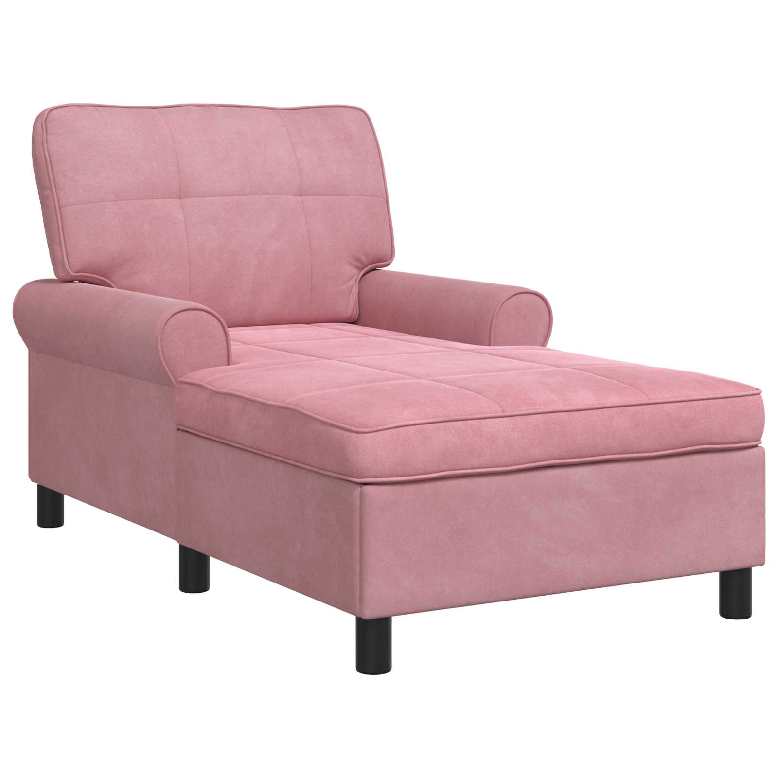 Chaise Lounge con cuscino Rosa 91 x 157 x 91 cm Velluto 42022925
