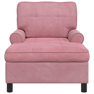 Chaise Lounge con cuscino Rosa 91 x 157 x 91 cm Velluto 42022925
