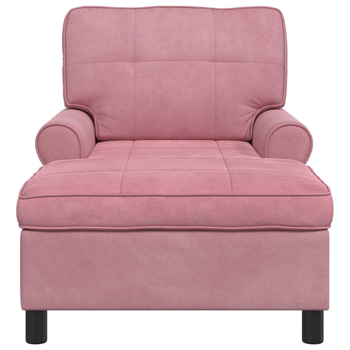 Chaise Lounge con cuscino Rosa 91 x 157 x 91 cm Velluto 42022925