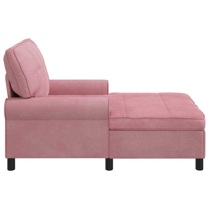 Chaise Lounge con cuscino Rosa 91 x 157 x 91 cm Velluto 42022925
