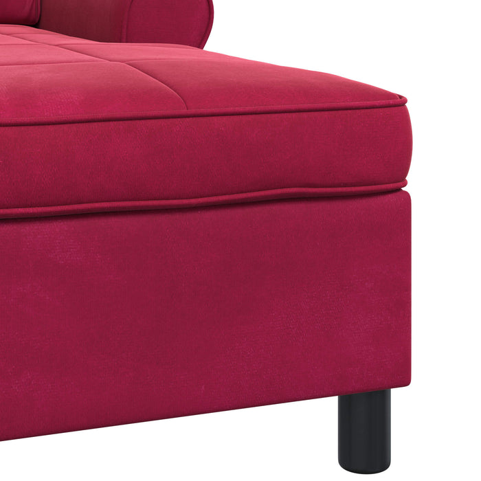 Chaise Lounge con cuscino Rosso Vino 91 x 157 x 91 cm Velluto 42022926