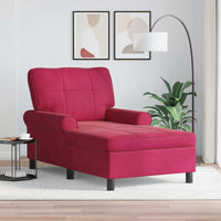 Chaise Lounge con cuscino Rosso Vino 91 x 157 x 91 cm Velluto 42022926