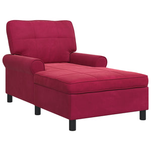 Chaise Lounge con cuscino Rosso Vino 91 x 157 x 91 cm Velluto 42022926