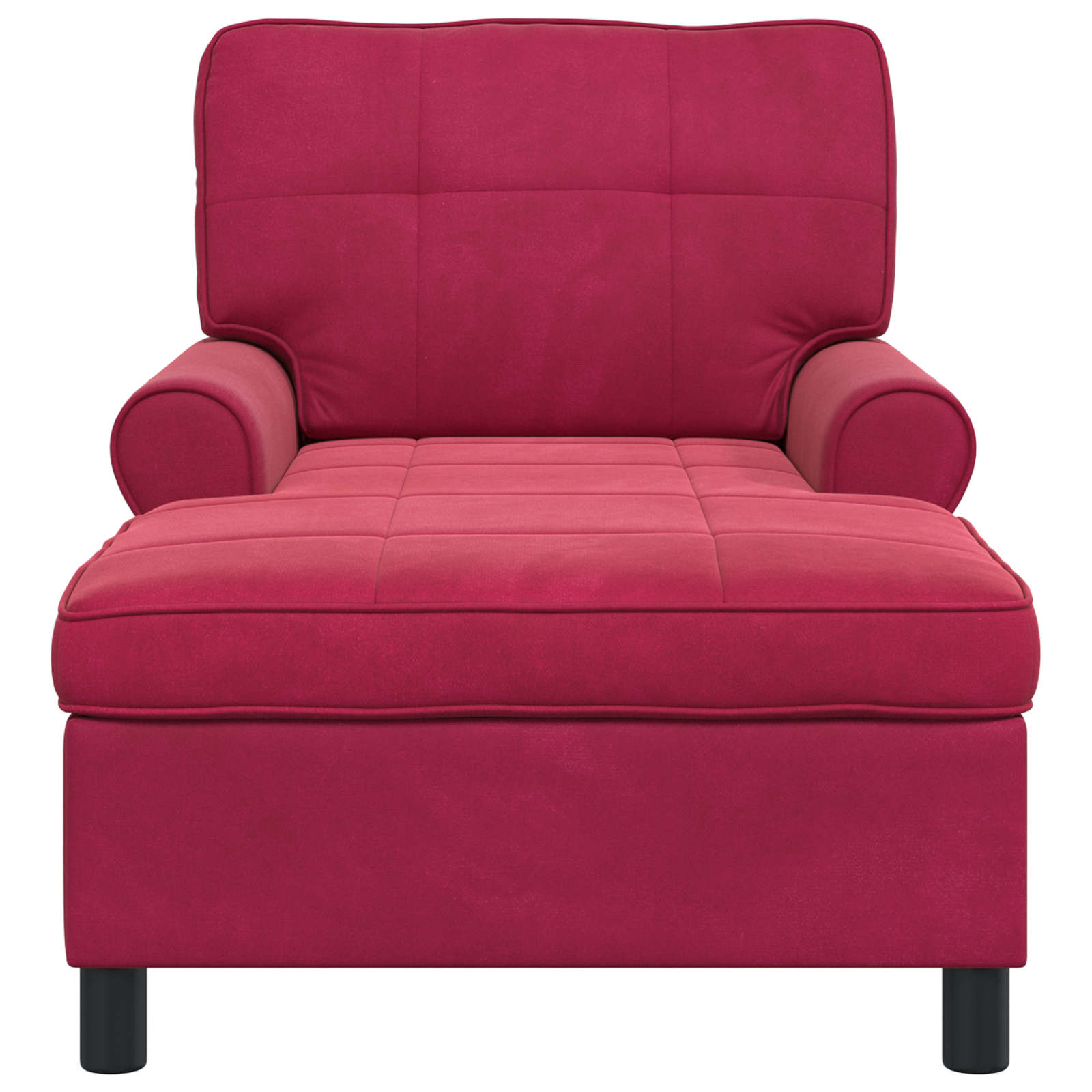 Chaise Lounge con cuscino Rosso Vino 91 x 157 x 91 cm Velluto 42022926