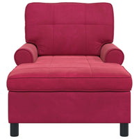 Chaise Lounge con cuscino Rosso Vino 91 x 157 x 91 cm Velluto 42022926