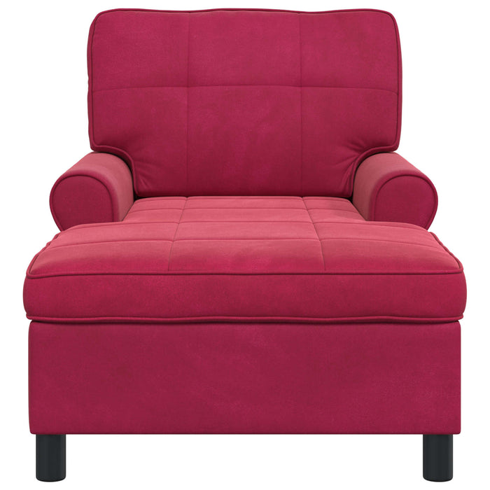 Chaise Lounge con cuscino Rosso Vino 91 x 157 x 91 cm Velluto 42022926