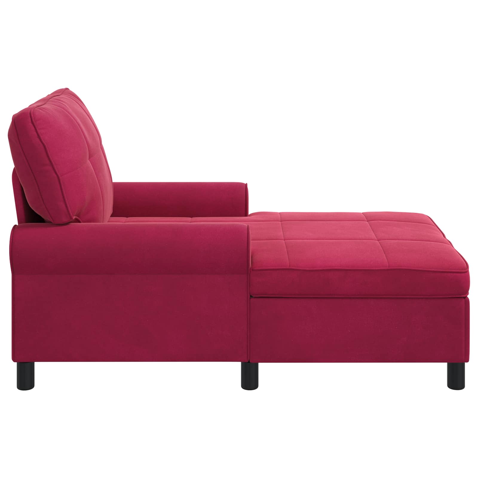 Chaise Lounge con cuscino Rosso Vino 91 x 157 x 91 cm Velluto 42022926