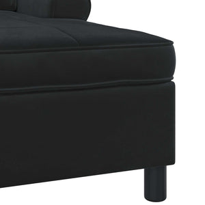 Chaise Lounge con cuscino Nero 91 x 157 x 91 cm Velluto 42022927