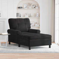 Chaise Lounge con cuscino Nero 91 x 157 x 91 cm Velluto 42022927