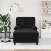 Chaise Lounge con cuscino Nero 91 x 157 x 91 cm Velluto 42022927