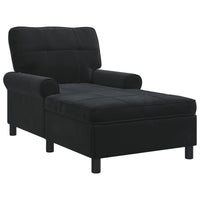 Chaise Lounge con cuscino Nero 91 x 157 x 91 cm Velluto 42022927