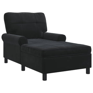 Chaise Lounge con cuscino Nero 91 x 157 x 91 cm Velluto 42022927