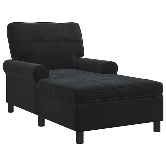 Chaise Lounge con cuscino Nero 91 x 157 x 91 cm Velluto 42022927
