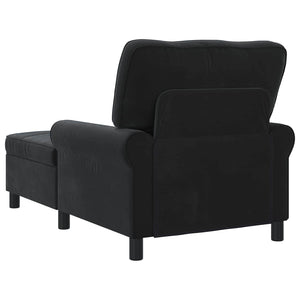 Chaise Lounge con cuscino Nero 91 x 157 x 91 cm Velluto 42022927