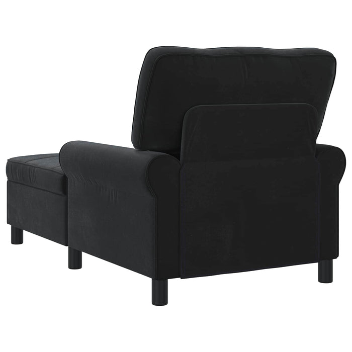 Chaise Lounge con cuscino Nero 91 x 157 x 91 cm Velluto 42022927