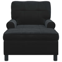 Chaise Lounge con cuscino Nero 91 x 157 x 91 cm Velluto 42022927