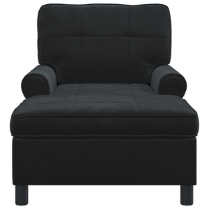 Chaise Lounge con cuscino Nero 91 x 157 x 91 cm Velluto 42022927