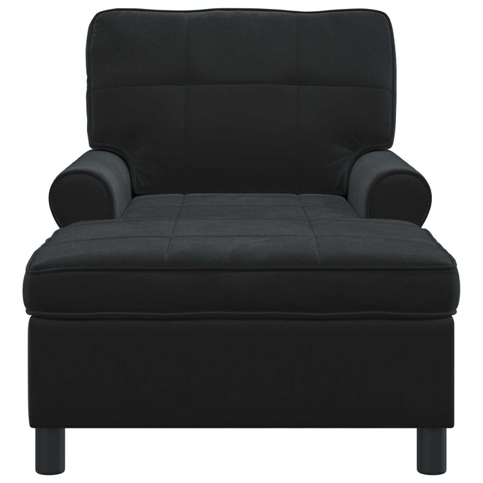 Chaise Lounge con cuscino Nero 91 x 157 x 91 cm Velluto 42022927