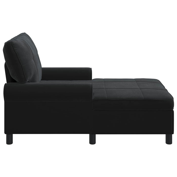 Chaise Lounge con cuscino Nero 91 x 157 x 91 cm Velluto 42022927