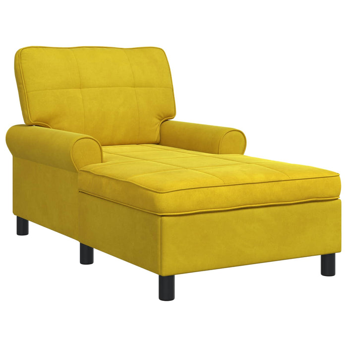 Chaise Lounge con cuscino Giallo 91 x 157 x 91 cm Velluto 42022928