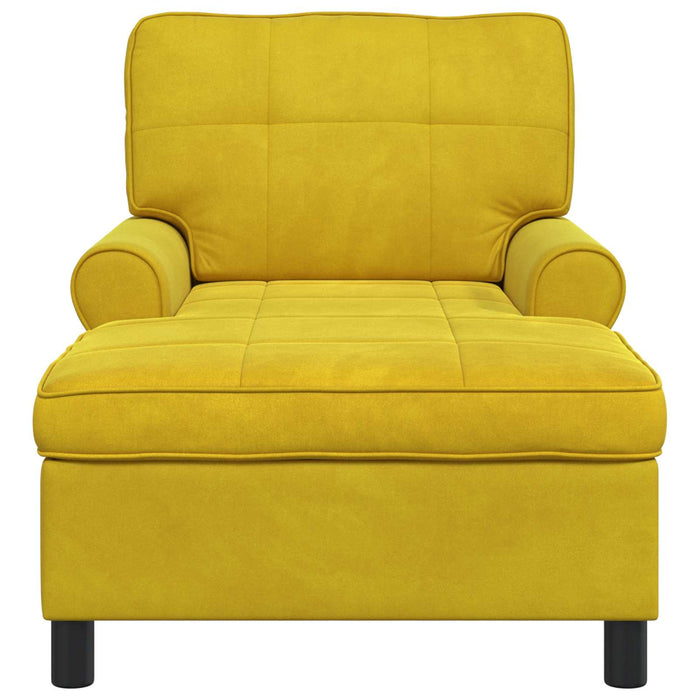 Chaise Lounge con cuscino Giallo 91 x 157 x 91 cm Velluto 42022928