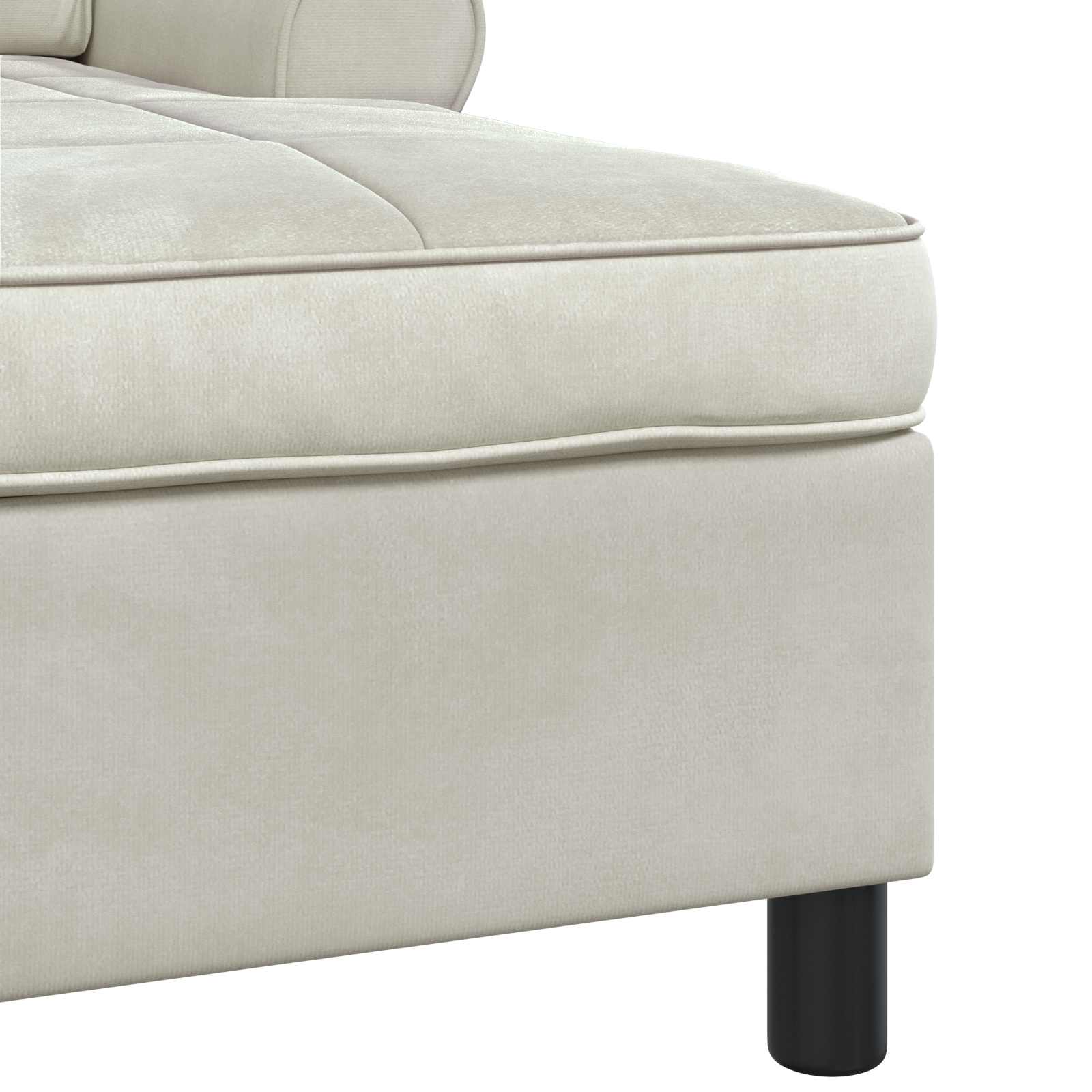 Chaise Lounge con cuscino Crema 91 x 157 x 91 cm Velluto 42022929