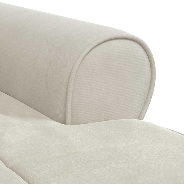 Chaise Lounge con cuscino Crema 91 x 157 x 91 cm Velluto 42022929