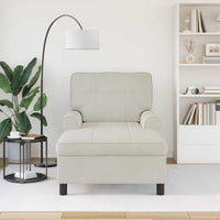 Chaise Lounge con cuscino Crema 91 x 157 x 91 cm Velluto 42022929