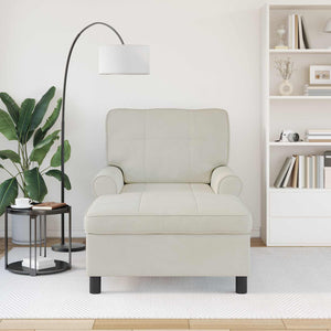 Chaise Lounge con cuscino Crema 91 x 157 x 91 cm Velluto 42022929