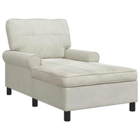 Chaise Lounge con cuscino Crema 91 x 157 x 91 cm Velluto 42022929