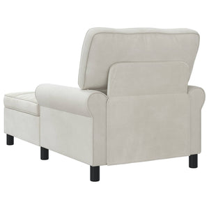 Chaise Lounge con cuscino Crema 91 x 157 x 91 cm Velluto 42022929