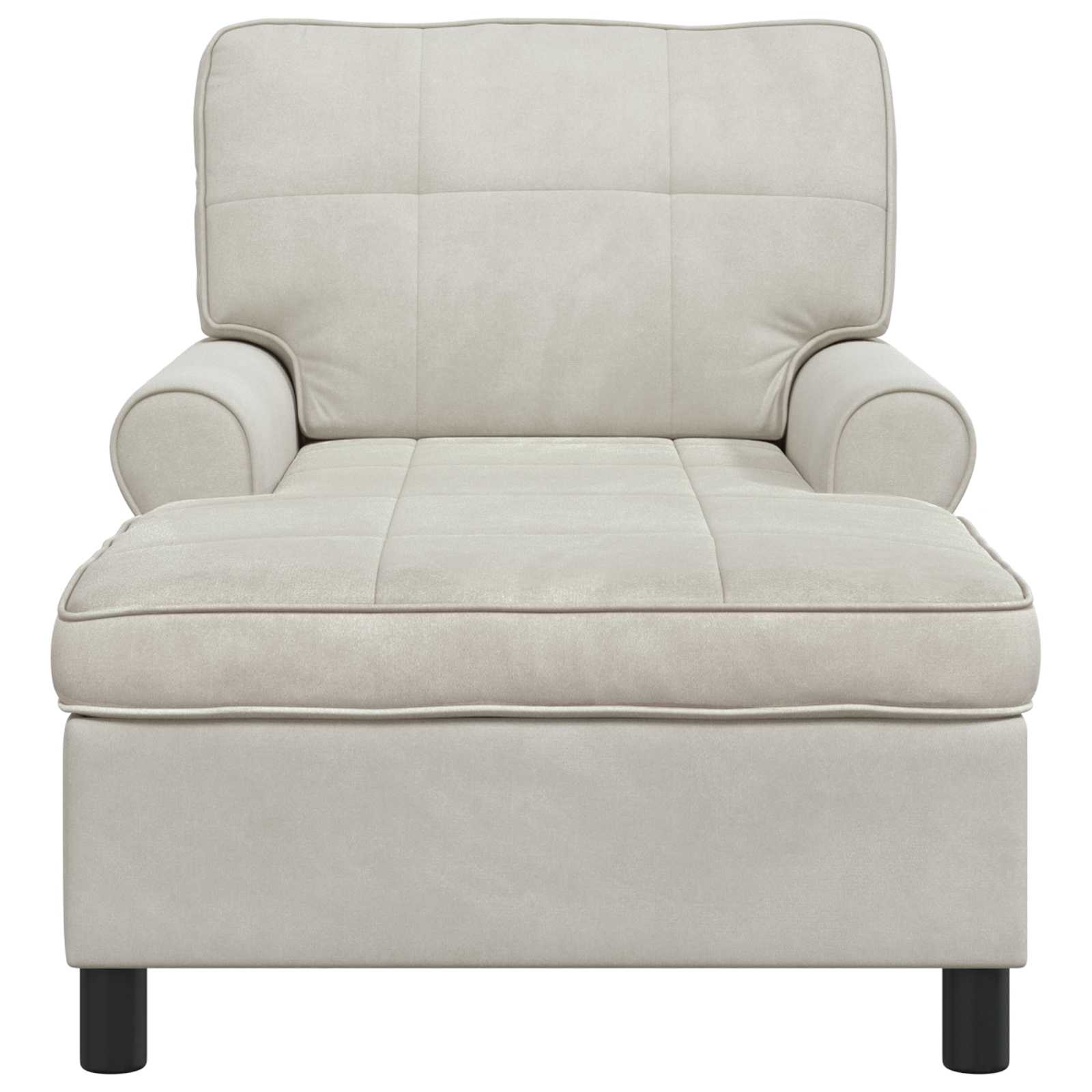 Chaise Lounge con cuscino Crema 91 x 157 x 91 cm Velluto 42022929