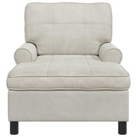 Chaise Lounge con cuscino Crema 91 x 157 x 91 cm Velluto 42022929