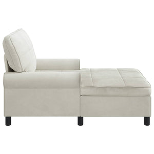 Chaise Lounge con cuscino Crema 91 x 157 x 91 cm Velluto 42022929