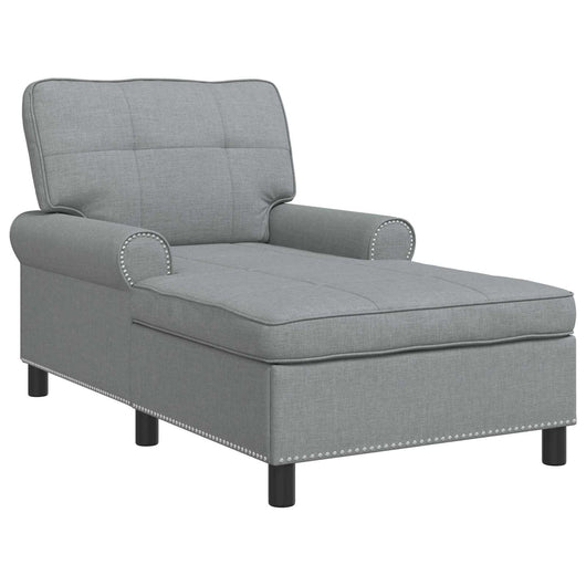 Chaise Lounge Grigio chiaro 91 x 157 x 91 cm Tessuto 42022930