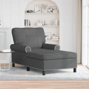 Chaise Lounge con cuscino Grigio scuro 91 x 157 x 91 cm Tessuto 42022931