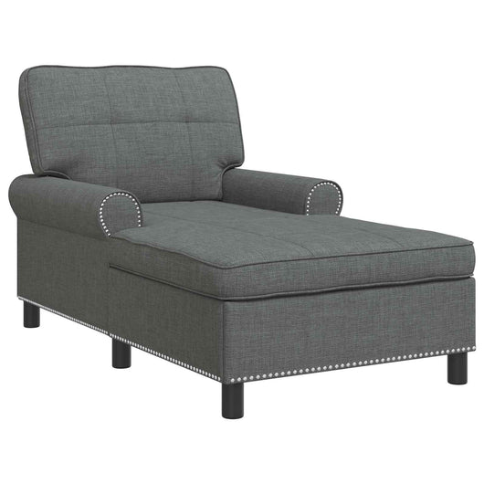 Chaise Lounge con cuscino Grigio scuro 91 x 157 x 91 cm Tessuto 42022931