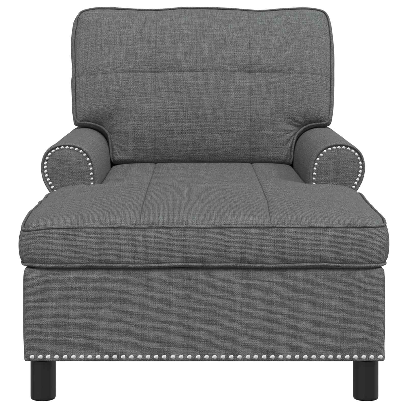 Chaise Lounge con cuscino Grigio scuro 91 x 157 x 91 cm Tessuto 42022931