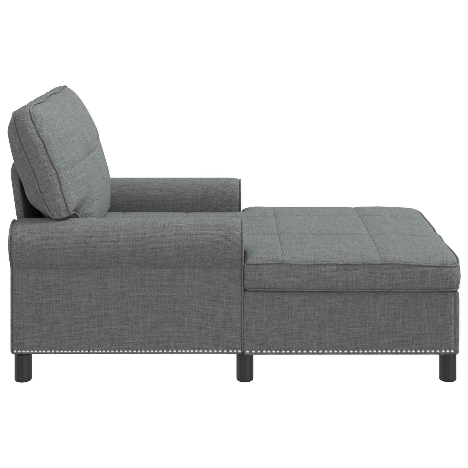 Chaise Lounge con cuscino Grigio scuro 91 x 157 x 91 cm Tessuto 42022931